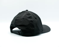 'Black Leather Patch Hat - Black