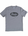 'Distressed' Oval Logo Men's Tee - Heather Steel