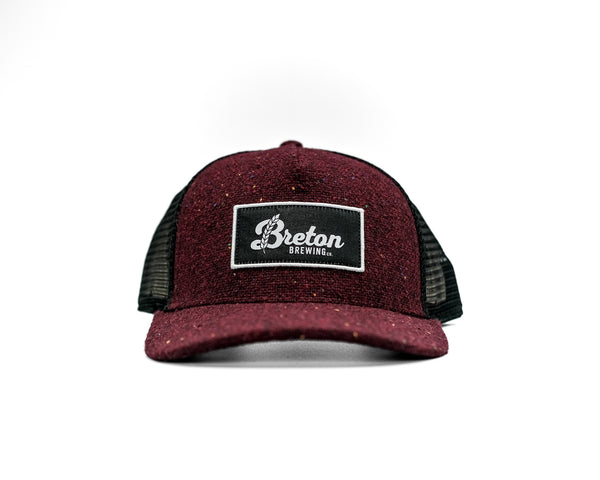 'Trucker Hat - Maroon Tweed/Black'