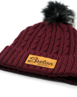 Knitted Pom Toque - Maroon