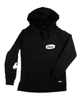 Women's Oval Cursive Hoodie - Black